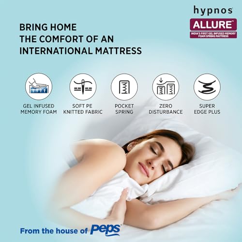 Image of Hypnos Allure Luxury 8 Inch Medium Firm Single Size Pocketed Spring Mattress Blue Orange (80X42X08)
