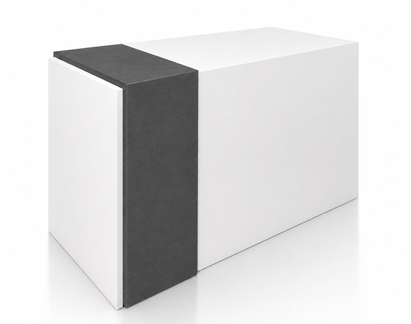 Mostrador de Recepción Atenea. Mostrador para Oficina, Tienda y Clínica, con Almacenamiento Interior, 140cm Ancho, Gris Grafito