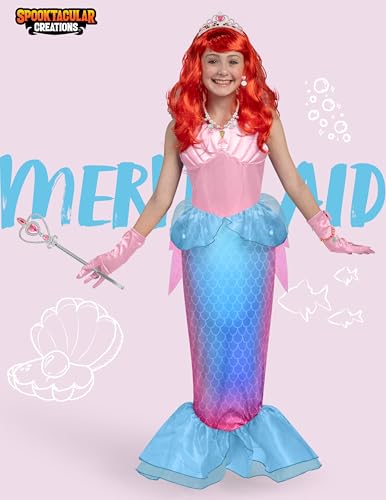 Spooktacular Creations Halloween Mermaid Costume for Girls, Little Mermaid Dress, Princess Dress Up for Girls 4-6 for DressUp