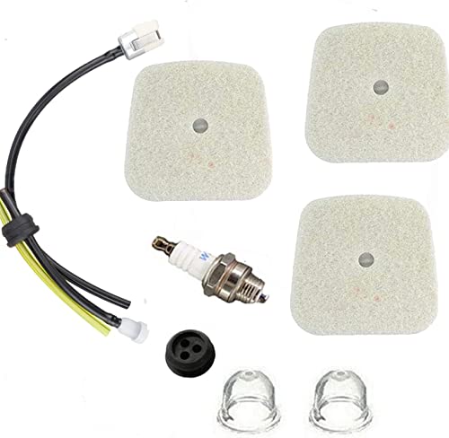 BEIYIPARTS 3 PCS Air Filter with Fuel Line for Mantis Tiller/Cultivator 7222 7222E 7222M 7225 7230 7240 7920 7924 Primer Bulb Repower Kit