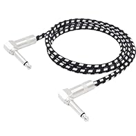 【Right Angle 1/4 Inch Instrument Cable】Adopts an innovative L-shaped design, which effectively avoids wear and tear on the wire end, thereby extending the service life of the cable, ensures a secure connection in any instrument, pedal, or amp jack.L ...