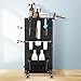 Lockable Salon Trolley Salon Cart on Wheels Rolling Tray Large Storage Salon Trolley W/Towel and Mirror Rack, Heat Resistant Appliance Rack, 4 Remove Drawers, 2 Buckets for Salon Spa Store