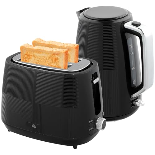 HOMCOM Hervidor y tostadora 2 ranuras 2200W 1,7L