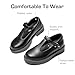 DREAM PAIRS Girls Mary Jane Dress Shoes Chunky Platform School Uniform Shoes T-Strap Oxfords Loafers Star Flats,Size 12 Little Kid,Black,SDFL2421K