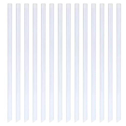 Xyedyaup 100 Pcs Clear Straws 190 Mm X 6 Mm Reusable Craft Straws WhitePointed Tip Straws