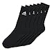adidas Unisex Socken 3-Streifen Crew, 6er-Pack, black, Gr. 43-46, AA2295