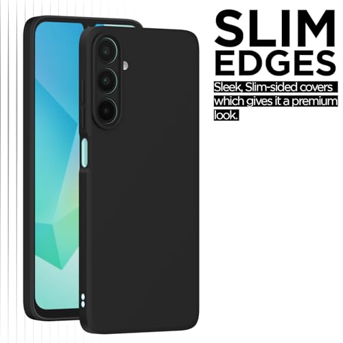 Image of Amazon Basics Back Cover for Samsung Galaxy M17 5G / A17 5G / F17 5G | Camera Protection Shockproof Soft Matte Silicone Bumper Case (Black)