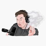 Elon Musk Smoking Weed Meme Sticker Bumper Sticker Vinyl Decal 5'