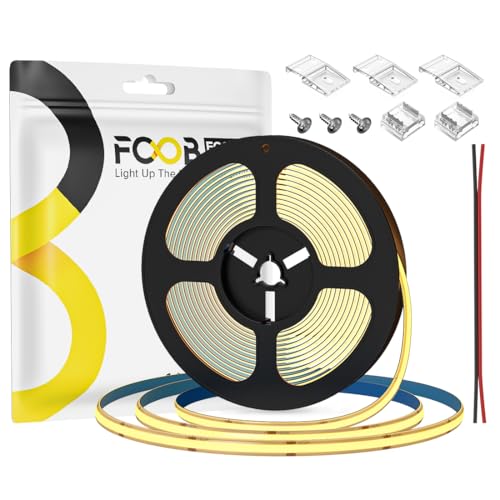FCOB 16.4FT COB LED Strip Lights Waterproof IP65 Dimmable Warm White 2700K Strips 320LEDs/m Adhesive...