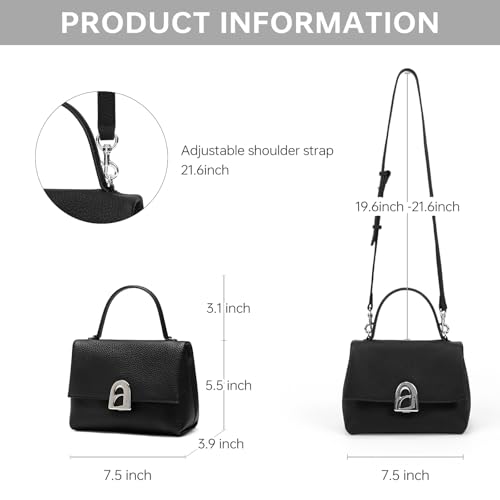 Image of LA FESTIN Small Top Handle Bags for Women Genuine Leather Shoulder Handbag