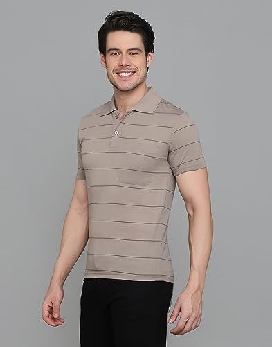 Image of INKKR Striped Polo Neck T-Shirt Dora Combo