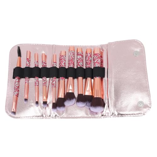 WEKADRIN 1Set Professional Makeup Brush with Rhinestones Portable Blush and Eyeshadow Brushes for Women present for Makeup Enthusiasts and Beginners