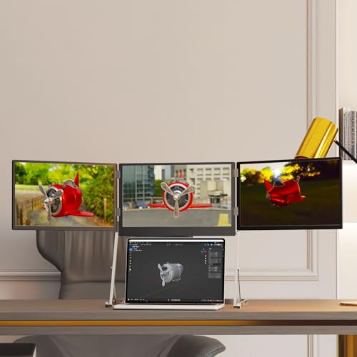 Image of Triple Laptop Screen Extender Monitor, 15.6 inch Quad Portable Screen FHD 1080P for Compatible with Windows /Mac