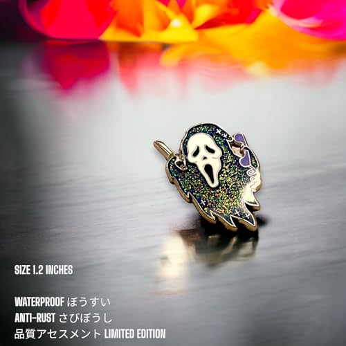 Image of Ghost Face Pin Ghost Face Enamel Pin Scream Pin Halloween Pin Scream Ghost Face Enamel Pin Call Me Brooch Halloween Lapel Pins Horror Movie Badge Halloween Spooky Pin