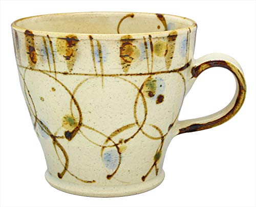 美濃焼 達久美子 「 軽くて持ちやすいうつわ 」 マグカップ コップ 約直径9.5×高さ8.5cm 容量約340ml みずわ花文 軽量 日本製 540-0029