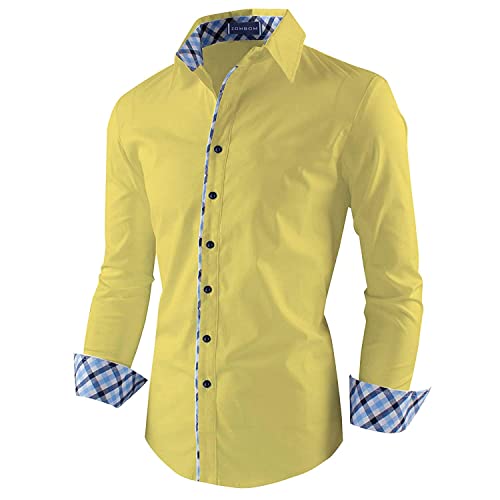 Image of Zombom Combo of Men's Solid Regular Fit Cotton Blend Full Sleeve Casual Shirts (Pack of 2)