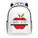 AeasyG Sac d'école pour Enfants personnalisé Motif Pomme Mignon Sac à Dos nom d'enfant personnalisé garçon Fille Fournitures Scolaires Sac à Dos
