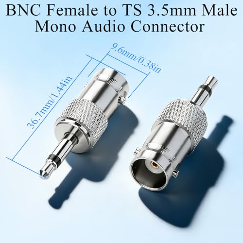 Adaptador de Audio BNC Hembra a TS 3.5mm Mono 2 Pzs miniatura 6