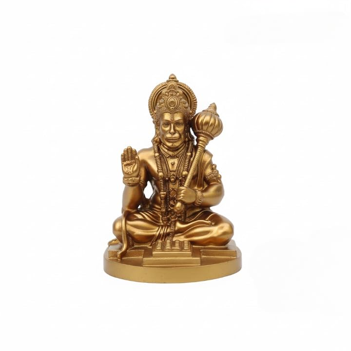 Image of Yadava Bahubali Hanuman Ji Idol for Car Dashboard & Home Mandir | Sankat Mochan Bajrangbali Murti for Office, Pooja & Spiritual Decor