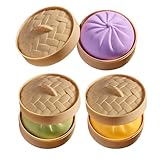 Juego de 3 Dumplings Squishy | Bolas De Masaje Elásticas | Juguete para Apretars con Bola De Masa para Niños Y Adultos, Juguete Antiestrés para Fiestas De Cumpleaños