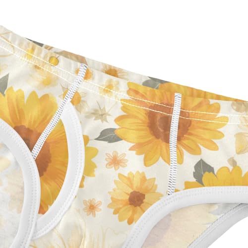 KLL Sunflowers Pattern Artistic Little Boys Comfort Underwear Breathable Children Undies4