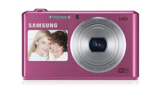 Image of Samsung DV150F 16.2MP Smart WiFi Digital Camera with 5X Optical Zoom and 2.7-inch Front and 1.5-inch Rear Dual LCD Screen (Pink), 4GB Card, Camera Case