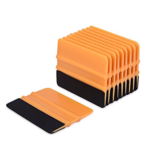 Winjun 10 Stück Golden Auto Rakel Filzrakel Handrakel Folienrakel Verkleberakel Kunststoffrakel Andrückrakel Kantenrakel für Autofolien Tönungsfolie Fensterfolien Lackschutzfolie