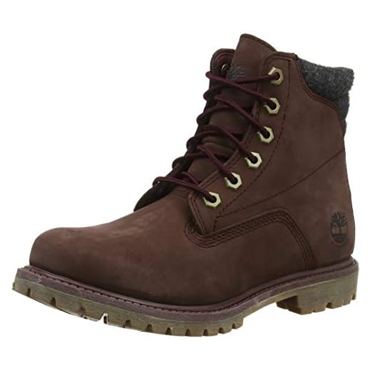 Timberland Waterville 6 Inch Basic Waterproof, Botas para Mujer, Rojo (Dark Brown Nubuck), 37 EU