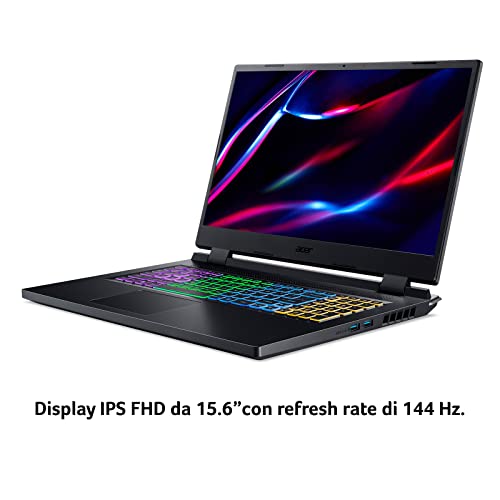 Acer Nitro 5 AN515-58-94DQ Notebook Gaming, Processore Intel Core i9-12900H, Ram 16 GB DDR5, 1024 GB SSD, Display 15.6" FHD IPS 144 Hz LED LCD, NVIDIA GeForce RTX 4060 8 GB, Windows 11 Home