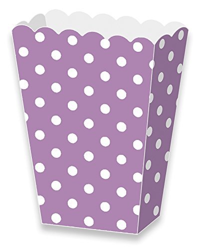 LolliZ® palomitas caja de papel lavanda/lunares. 12-pcs Pack