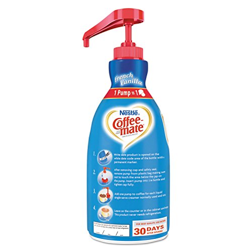 Image of Nestle Coffee Mate Coffee Creamer, French Vanilla, Concentrated Liquid Pump Bottle, Non Dairy, No Refrigeration, 50.7 oz