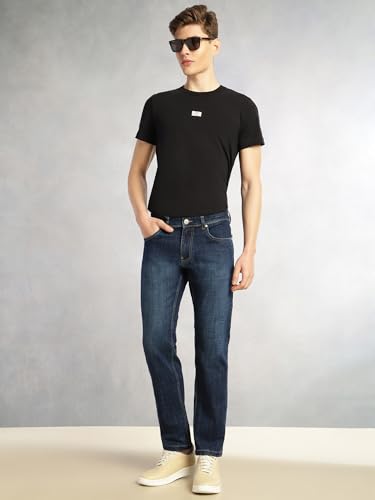 Image of Thomas Scott Men's Slim Fit Stretchable Jeans | Mid-Rise Faded Denim | 5-Pocket Cricket Club Collection