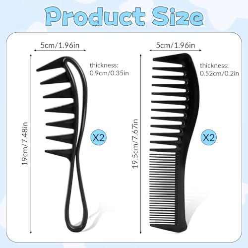 Set de 4 Peines Anchos para Cabello Rizado Antiestático miniatura 2