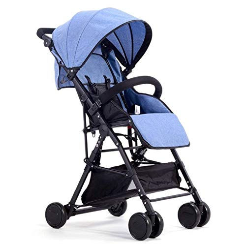 YLYAJY Infant Toddler Baby Stroller Carriage – Stroller add Cup Holder ravel Stroller -Light Portable Can Sit Can Lie Down Fold Landscape Baby Carriage (Color : Blue)