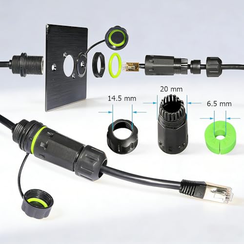 Cable Panel IP68 Cat6 RJ45 M20 Hembra a Macho 25 cm miniatura 5