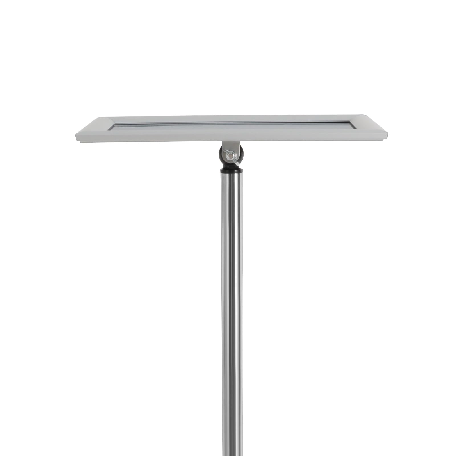 Espositore formato A4, 8 pezzi, formato A4, regolabile in altezza, 80-130 cm, per carichi pesanti, espositori orizzontali e verticali, argentati