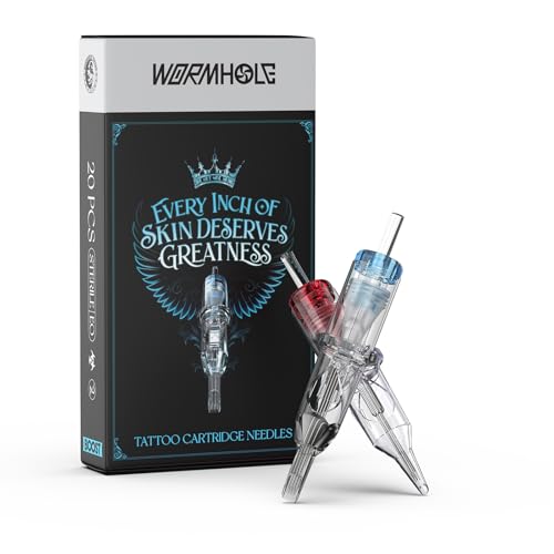 Image of Wormhole Tattoo Cartridge Needles 20pcs # 12 Mixed Sizes 3RL 5RL 5RM 7RM Disposable Tattoo Needles Cartridge Round Liner Round Magnum for Cartridge Tattoo Pen Machine Tattoo Supplies