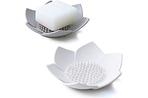Silicone Soap Dish with Drain - Keeps Soap Dry and Lasts 2x Longer