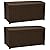 Keter Borneo 110 Gallon All Weather Weatherproof Rattan Wicker Resin Outdoor Backyard Patio Porch Deck Organization Storage Box Bench, Brown (2 Pack)