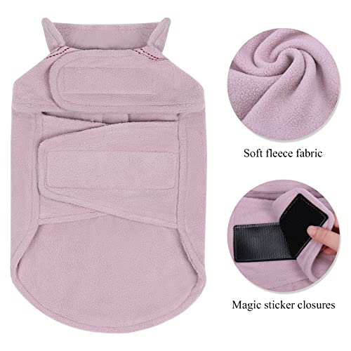 VIVAGLORY Cozywrap Wintermantel Hund, Hundejacke mit Geschirr Öffnung, Fleecejacke Hund Hundejacke, Reflektierend & Verstellbar Fleece Softshell, M, Rosa