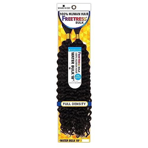 FreeTress Human Hair Braids - Water Bulk 18 (Color:1B OFF BLACK)