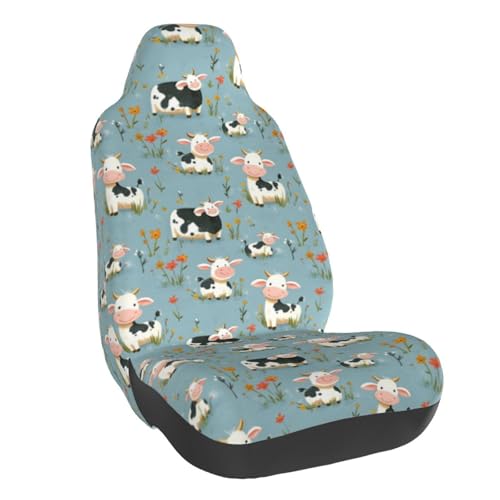 Housse de siège auto imprimé vache et fleurs pour égayer les trajets en famille en monospace