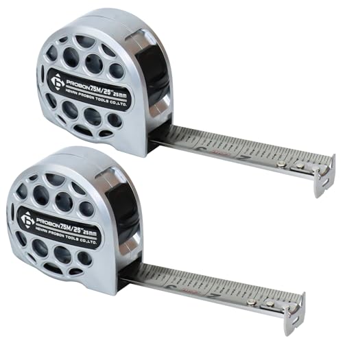 2 Pcs Stainless Steel Tape Measure 25'FT Foot/7.5M Retractable Measuring Tape Double Side Scale Handy Measurement Tape for Construction Household Woodworking