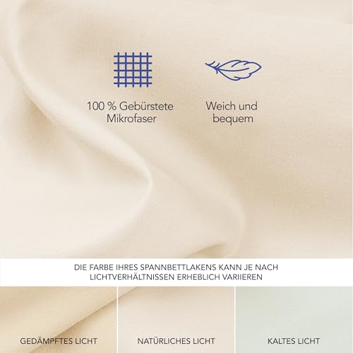 Dreamzie - Spannbettlaken 180x200cm - 100% Mikrofaser - Steghöhe 35cm – Ansicht 4