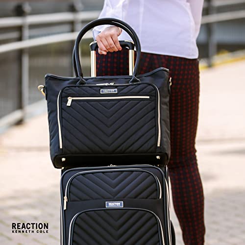 Kenneth Cole Reaction Chelsea Quilted Chevron 15" Laptop & Tablet Business Tote With Removeable Shoulder Strap, Black #TOP6