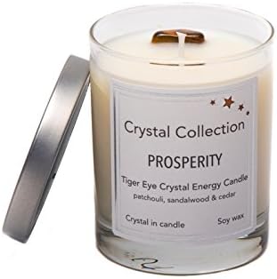 Tiger Eye Crystal - Prosperity - Energy Candle - Baby 6.5 Ounce