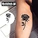 Boldink Temporary Tattoos,Semi Permanent Tattoos,15 Days Long Lasting Tattoo Stickers,Waterproof and Anti-reflective,Unique Design(Black Rose)