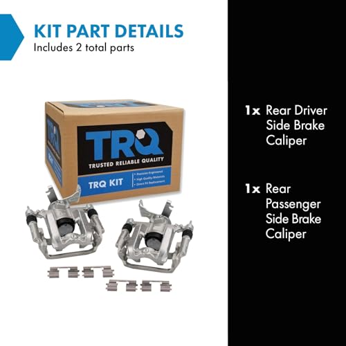 Image of TRQ Rear Driver and Passenger Side Brake Caliper Set Hardware Compatible with 13-17 Buick Encore 13-17 Chevrolet Sonic 15-17 Trax