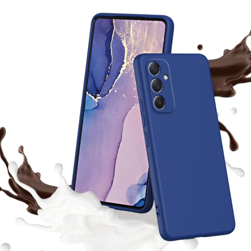 Coque A34 5G silicone liquide bleu : évitez les rayures et chutes