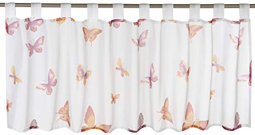 BAILEY JO Schlaufen-Scheibengardine Mit Stickerei – Voile Gardine Für Küche & Balkon, Verschiedene Größen (z.B. 60x145 Cm Weinrot)